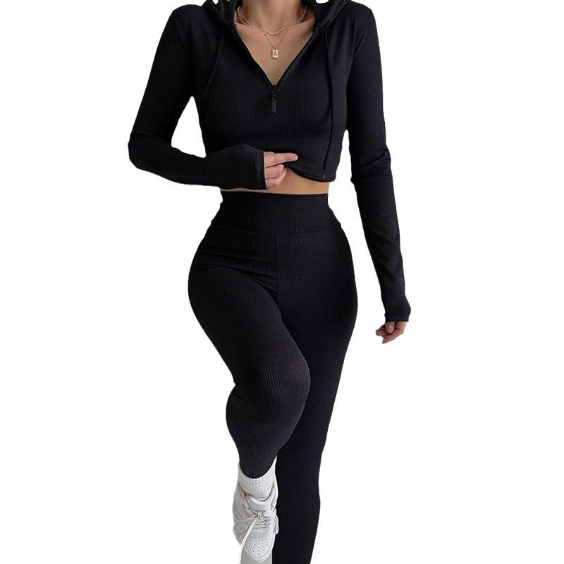 Women's Fashionable Knitted Shirt Cap Suit